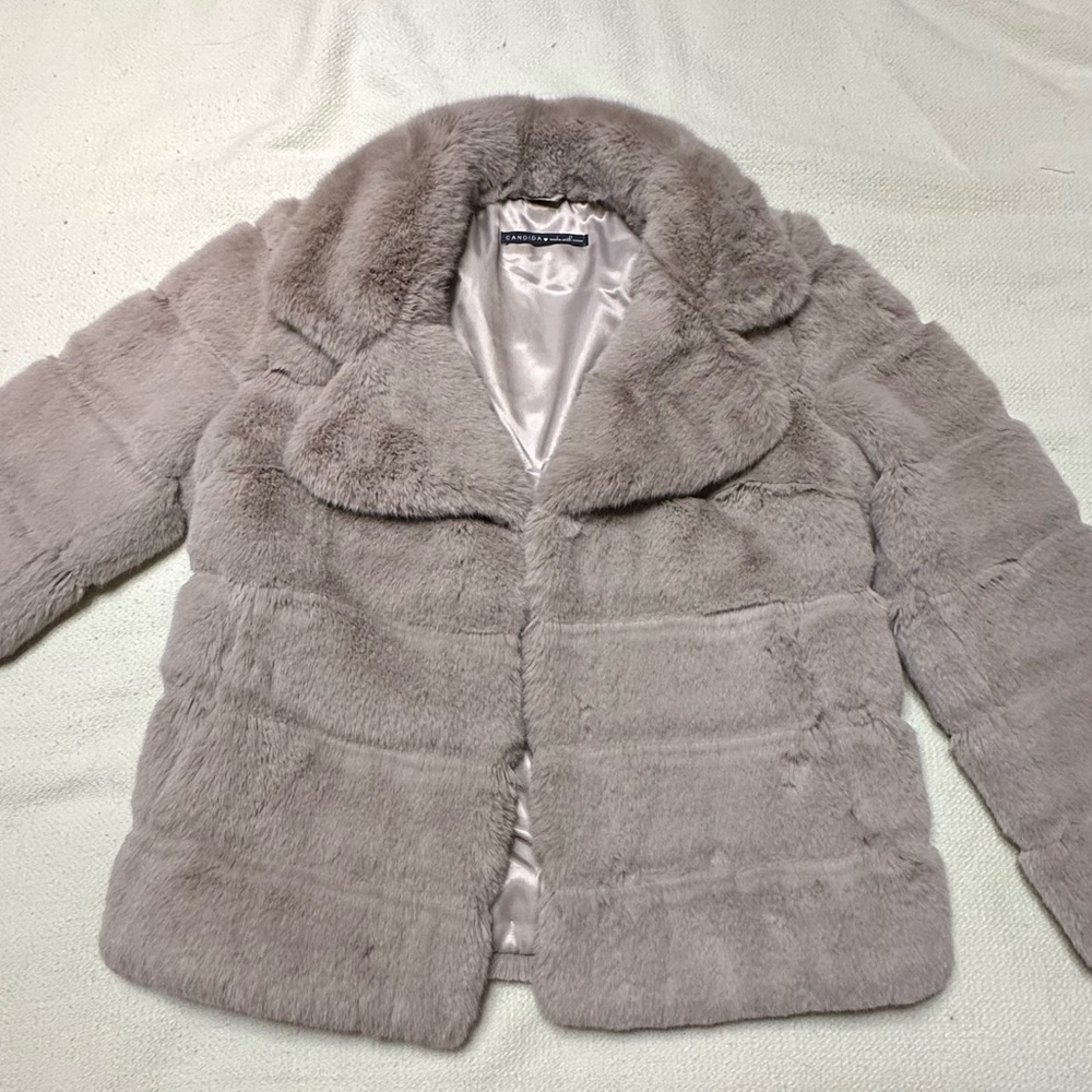 Women's Faux Fur Jacket - Taupe Sz M